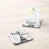 Typografie Calligrafie Paris Frankreich Eiffelturm Untersetzer (Rechte Seite)