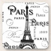 Typografie Calligrafie Paris Frankreich Eiffelturm Untersetzer (Vorderseite)