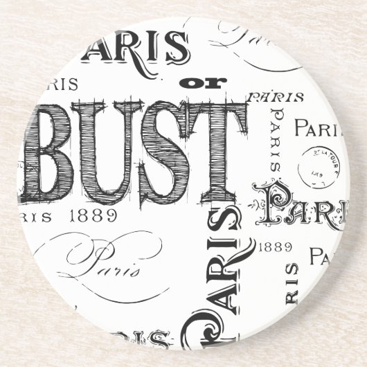 Typografie Calligrafie Paris Frankreich Eiffelturm Untersetzer (Vorne)