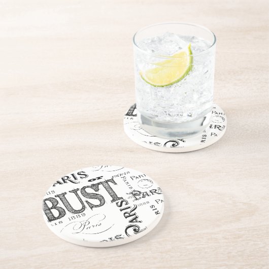 Typografie Calligrafie Paris Frankreich Eiffelturm Untersetzer (Seite)