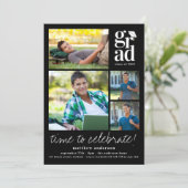 Typografie Cap Fotos Abschluss Einladung (Stehend Vorderseite)