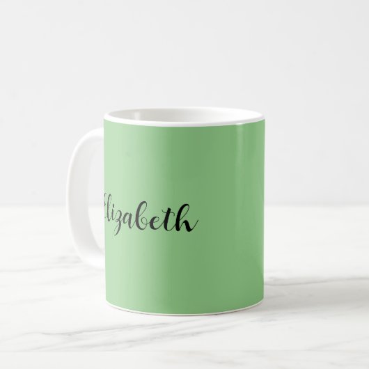 Typografie Coffee Tasse Name Sage Green (Vorderseite Links)