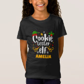 Typografie Cookie Tester Elf Family Matching T-Shirt (Vorderseite)