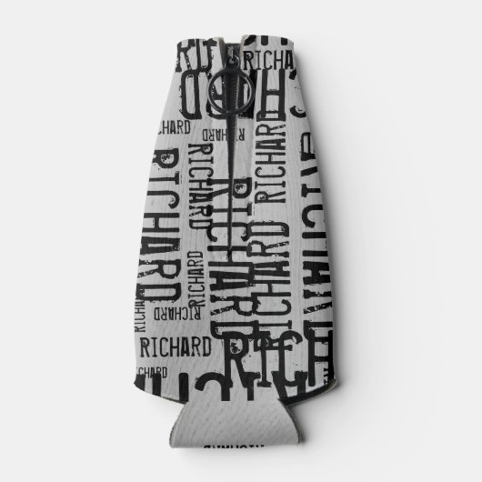 Typografie cool und modern, grau/schwarz flaschenkühler (Rückseite)