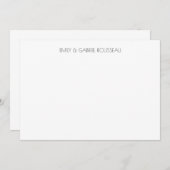 Typografie Couple Name Minimalistisch Mitteilungskarte (Vorne/Hinten)