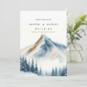 Typografie Custom Mountain Save The Date (Stehend Vorderseite)