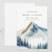 Typografie Custom Mountain Save The Date (Vorne/Hinten)