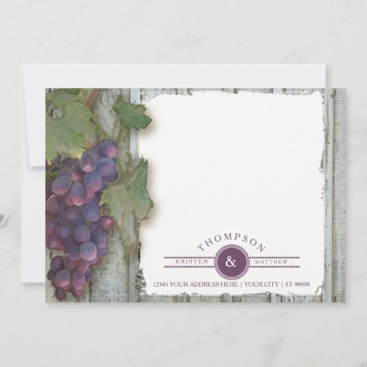 Typografie Danke Notizen Rustikaler Weinberg (Rückseite)