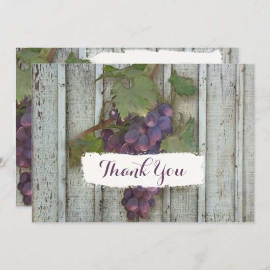 Typografie Danke Notizen Rustikaler Weinberg (Vorne/Hinten)