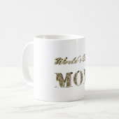 Typografie der besten Mama-Gold-Glitzern Kaffeetasse (Vorderseite Links)