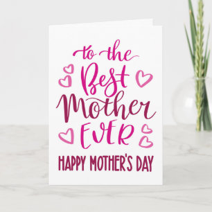 Typografie der besten Mutter je Muttertag in Rosa Karte
