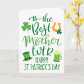 Typografie der besten Mutter je St Patrick's Day Karte (Gelbe Blume)