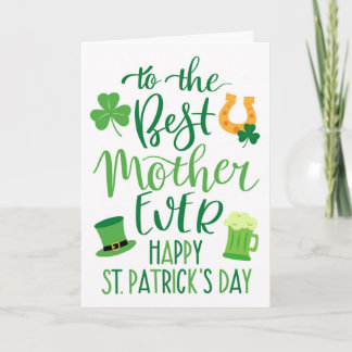 Typografie der besten Mutter je St Patrick's Day Karte