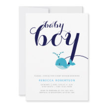 Typografie der Blauwale Babydusche