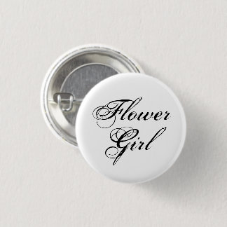 Typografie der Blumenmädchen Schwarz-Weiß Button