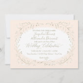 Typografie der Blush-Kleider Moderne Aquarellfarbe Einladung (Vorderseite)