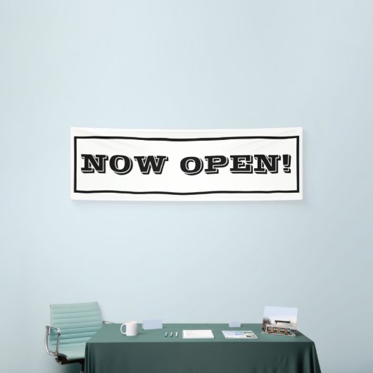 Typografie der einfachen Jetzt-Open-Business-Werbe Banner (Messeveranstaltung)