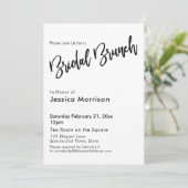 Typografie der einfachen Schwarzweißbridal-Brunch- Einladung (Stehend Vorderseite)