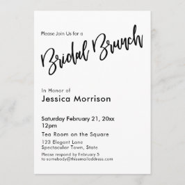 Typografie der einfachen Schwarzweißbridal-Brunch- Einladung