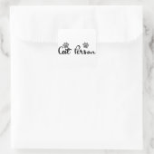 Typografie der Katze Quadratischer Aufkleber (Tasche)