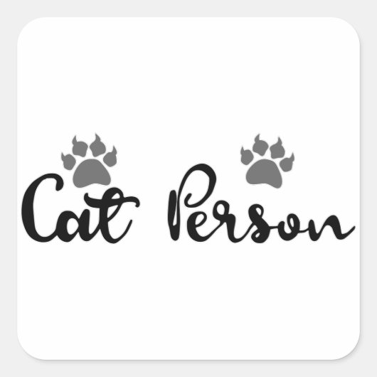 Typografie der Katze Quadratischer Aufkleber (Vorderseite)