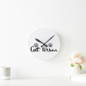 Typografie der Katze Runde Wanduhr (Zuhause)