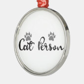 Typografie der Katze Silbernes Ornament (Links)