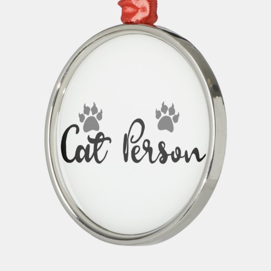 Typografie der Katze Silbernes Ornament (Links)