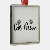 Typografie der Katze Silbernes Ornament (Rechts)
