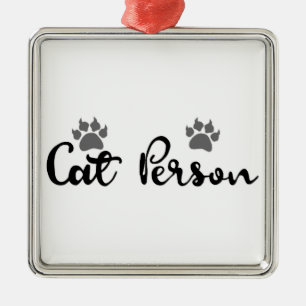 Typografie der Katze Silbernes Ornament