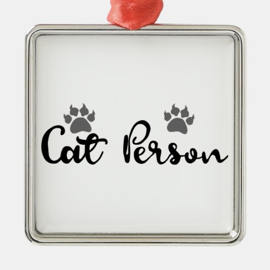 Typografie der Katze Silbernes Ornament (Vorne)