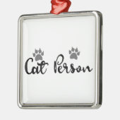 Typografie der Katze Silbernes Ornament (Links)