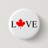 Typografie der Liebe mit Kanadas Ahornblatt Button (Vorderseite)