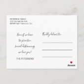 Typografie der Liebe von Coronavirus durch soziale Postkarte (Rückseite)