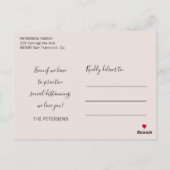 Typografie der Liebe von Coronavirus durch soziale Postkarte (Rückseite)