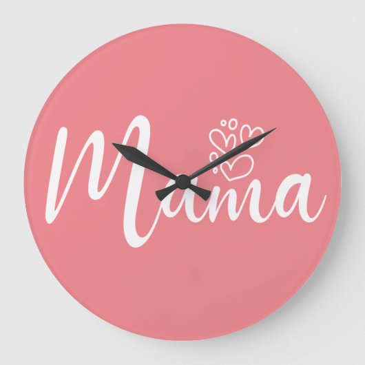 Typografie der Mama Text im eleganten Design Große Wanduhr (Vorderseite)