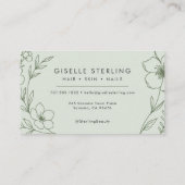 Typografie der modernen botanischen Schriftzeichen Visitenkarte (Rückseite)