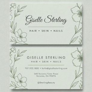 Typografie der modernen botanischen Schriftzeichen Visitenkarte