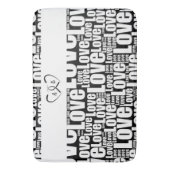 Typografie der modernen Weißen Liebe & Herzklopfen Badematte (Vorderseite Vertikal)