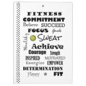 Typografie der motivierend und inspirierenden Fitn Klemmbrett (Rückseite)