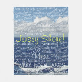 Typografie der New Jersey Ocean Waves Fleecedecke (Vorderseite)