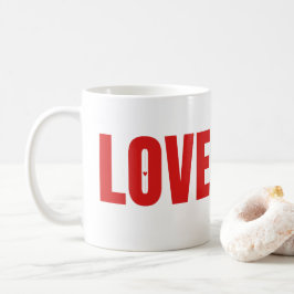 Typografie der roten LIEBE Kaffeetasse