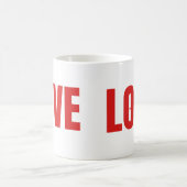 Typografie der roten LIEBE Kaffeetasse (Mittel)