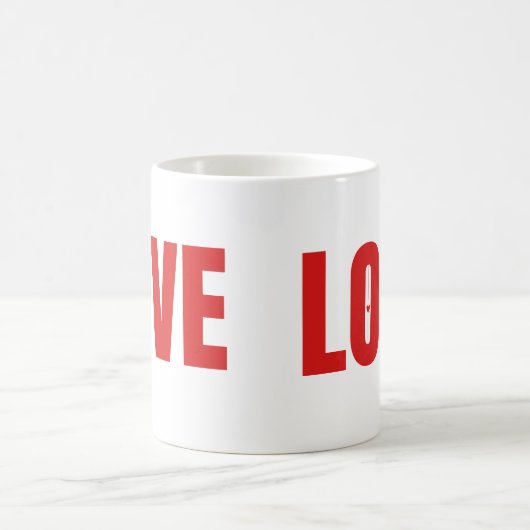Typografie der roten LIEBE Kaffeetasse (Mittel)