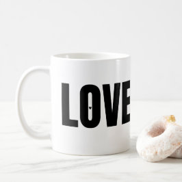 Typografie der schwarzen LIEBE Kaffeetasse