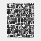 Typografie der Schwarzweiß-Liebe Wiederholung des Fleecedecke (Vorderseite)