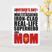 Typografie der Superhero-Mama Karte (Gelbe Blume)