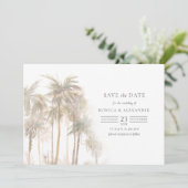 Typografie der Tropen Bäume Save the Date (Stehend Vorderseite)