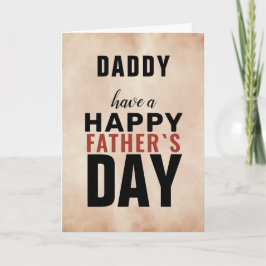 Typografie der Wasserfarbe Daddy Happy Vatertag Karte