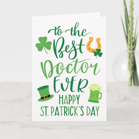 Typografie des besten Arztes je St Patrick's Day Karte (Vorderseite)